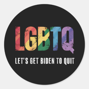 LGBTQ Lets Get Biden To Quite Gay Pride  Classic Round Sticker