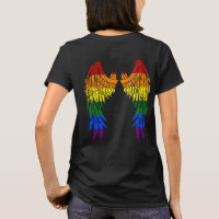 LGBTQ LGBT Angel Wings Colourful Rainbow Gay T-Shi