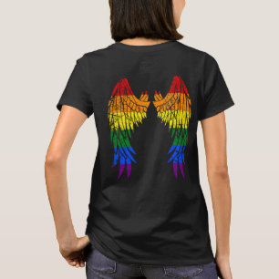 LGBTQ LGBT Angel Wings Colourful Rainbow Gay T-Shi T-Shirt