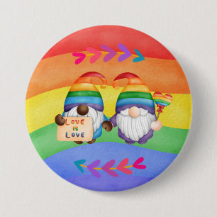 LGBTQ Love is Love Colourful Rainbow 3 Inch Round Button