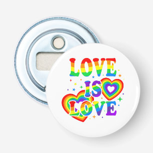 LGBTQ Love is Love Gay Pride LGBT Rainbow Flag Bottle Opener