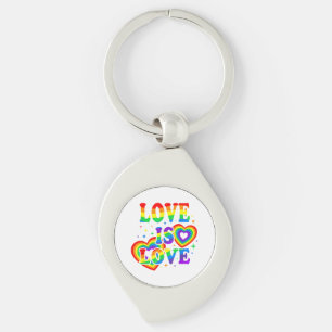 LGBTQ Love is Love Gay Pride LGBT Rainbow Flag Keychain