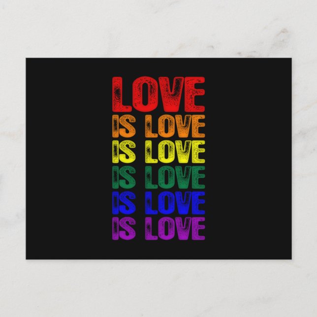 LGBTQ Love is Love is Love Postcard (Front)