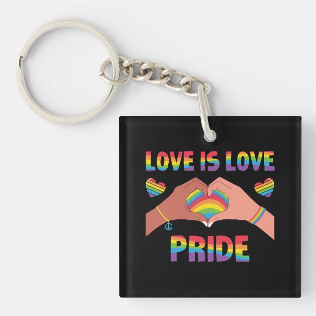 LGBTQ - Love Is Love - Pride Keychain (Front)