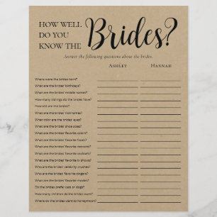 LGBTQ Modern 2 Sided Bridal Shower Games Flyer