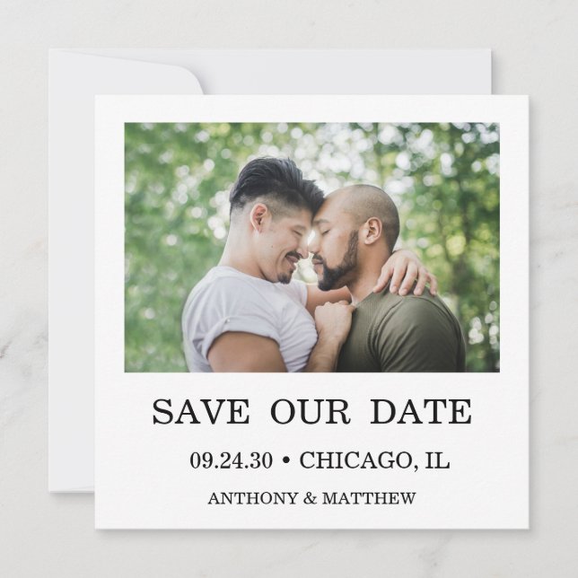 LGBTQ Modern Photo Save The Date (Front)