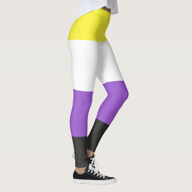 LGBTQ Nonbinary Pride Flag Leggings (Right)
