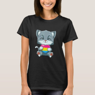 LGBTQ Pansexual Pride Cat Pansexual Heart Cat T-Shirt