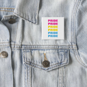 LGBTQ Pansexual Pride Customizable Repeated Text 2 Inch Square Button