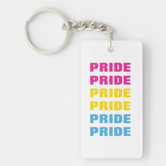 LGBTQ Pansexual Pride Customizable Repeated Text Keychain (Front)
