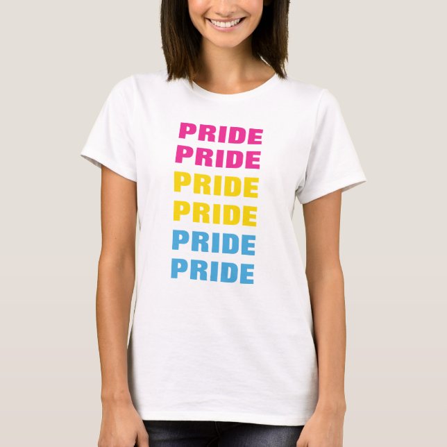 LGBTQ Pansexual Pride Customizable Repeated Text T-Shirt (Front)