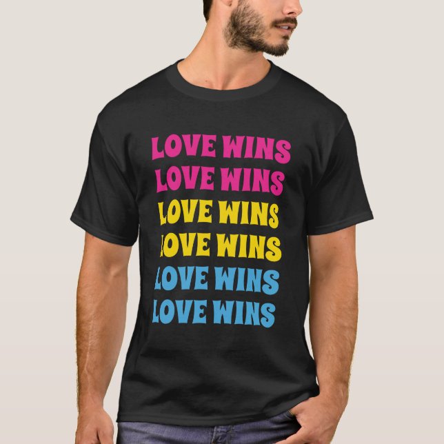 LGBTQ Pansexual Pride Customizable Repeating Text T-Shirt (Front)