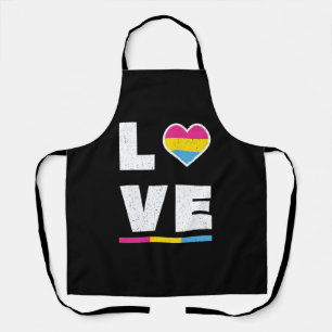 LGBTQ Pansexual Pride Flag Distressed Grunge Love Apron