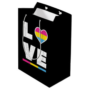 LGBTQ Pansexual Pride Flag Distressed Grunge Love Medium Gift Bag