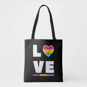 LGBTQ Pansexual Pride Flag Distressed Grunge Love Tote Bag