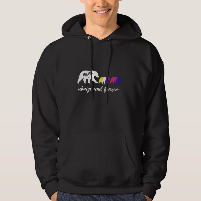 LGBTQ Papa Bear - Nonbinary Bisexual Hoodie (Front)