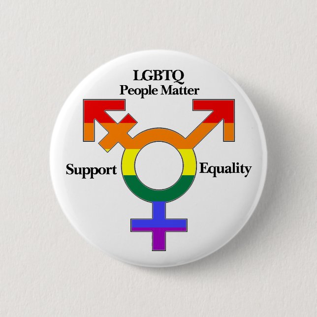 LGBTQ People Matter, Support Equality Button (Front)
