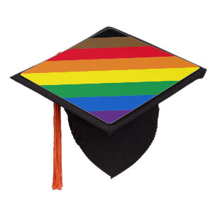 LGBTQ Philly Rainbow gay Pride flag Graduation Cap Topper