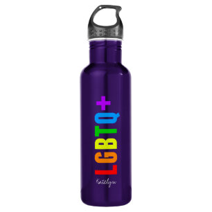 LGBTQ Plus Rainbow Gay Pride Personalized Purple 710 Ml Water Bottle