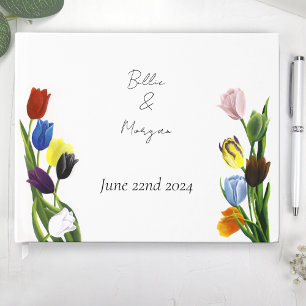 LGBTQ plus Tulips Flowers Guest Book
