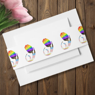 LGBTQ plus Tulips Flowers Invitation Belly Band