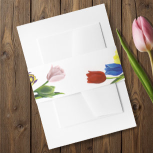 LGBTQ plus Tulips Flowers Invitation Belly Band