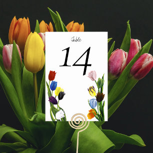 LGBTQ plus Tulips Flowers Table Number