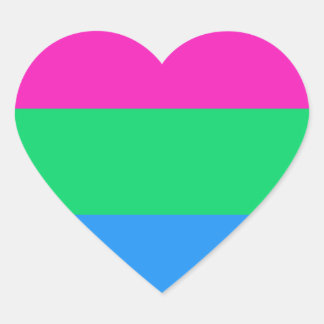 LGBTQ Polysexual Pride Flag Heart Sticker
