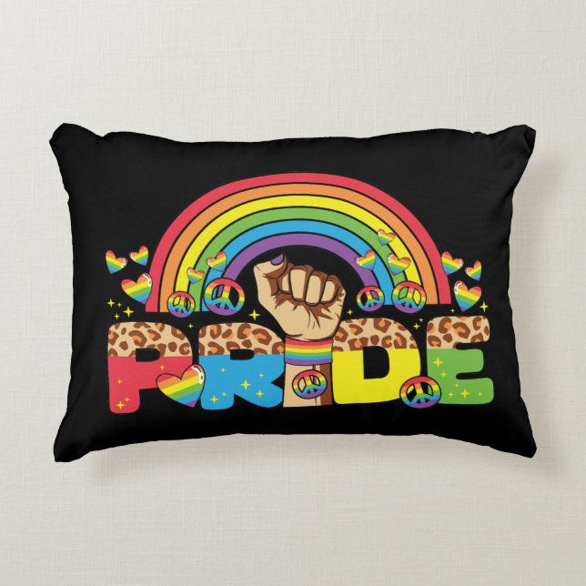 LGBTQ - Pride and Rainbow Accent Pillow (Front)