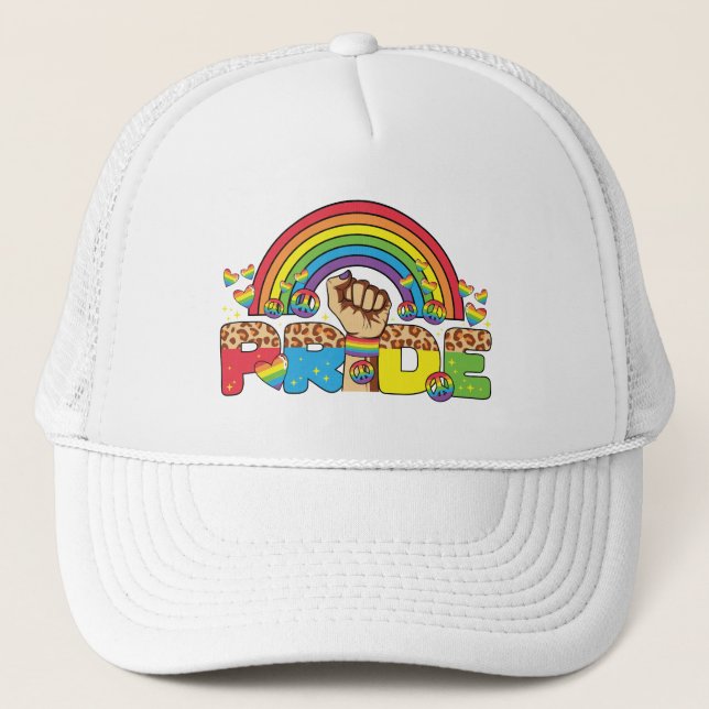 LGBTQ - Pride and Rainbow Trucker Hat (Front)