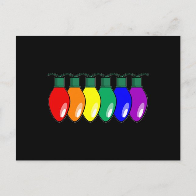 LGBTQ Pride Christmas Lights Postcard (Front)