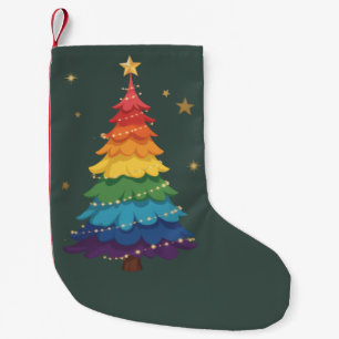 LGBTQ Pride Christmas Tree Rainbow Holiday Festive Small Christmas Stocking