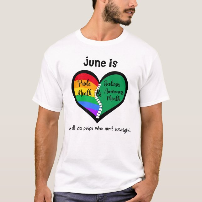 LGBTQ+ Pride et T-shirt Scoliosis ne sont pas droi (Devant)