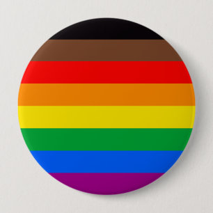 LGBTQ Pride Flag (8 Stripes) 4 Inch Round Button
