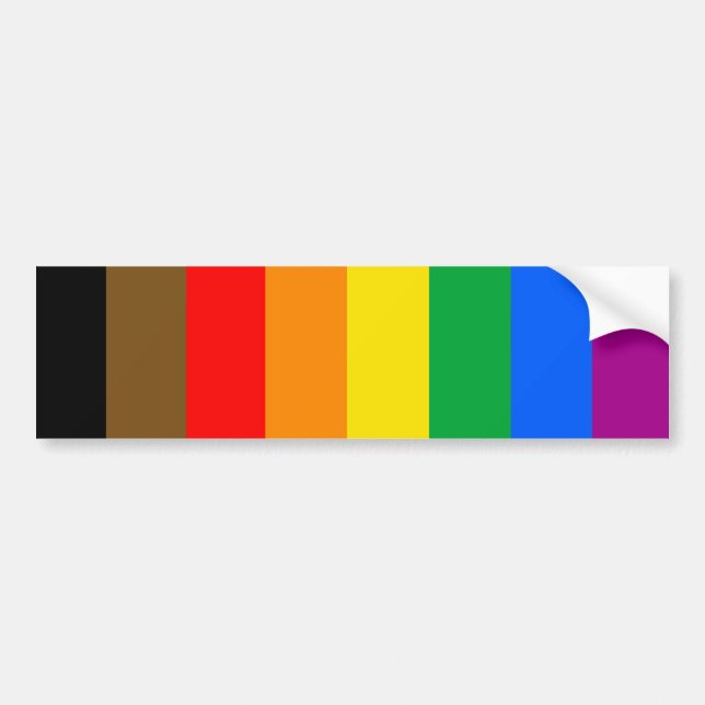 LGBTQ Pride Flag (8 Stripes) Bumper Sticker (Front)