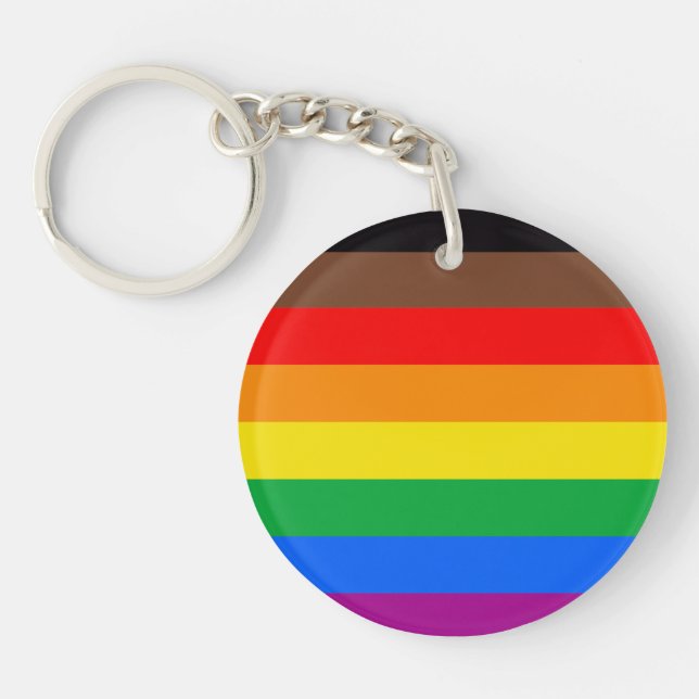 LGBTQ Pride Flag (8 Stripes) Keychain (Front)