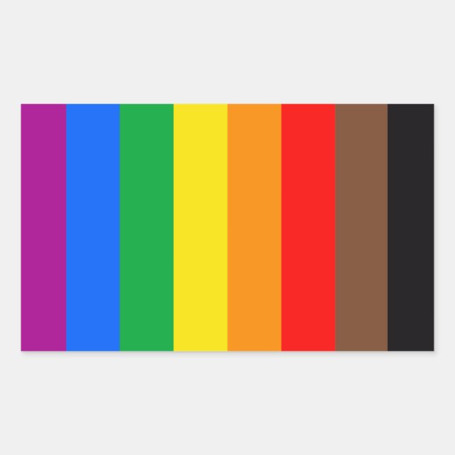 LGBTQ Pride Flag (8 Stripes) Sticker (Front)