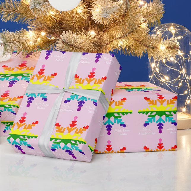 LGBTQ Pride Flag LGBTQ in Christmas Snowflake Wrapping Paper (Holidays)