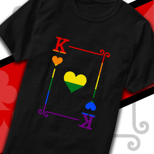 LGBTQ Pride Flag Playing Cards King Card Hearts T-Shirt