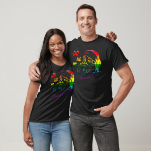 LGBTQ Pride Flag Rainbow Christmas Santa Claus T-S T-Shirt