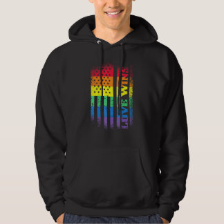 Lgbtq Pride Gay Equality Rainbow American Flag Lov Hoodie