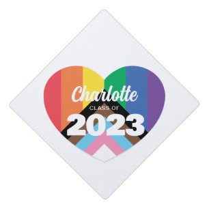 LGBTQ Pride Heart Graduation Cap Topper