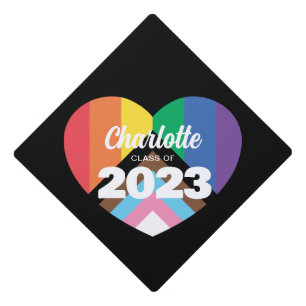 LGBTQ Pride Heart Graduation Cap Topper
