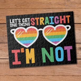 LGBTQ pride Let's Get One Thing Straight I'm Not Jigsaw Puzzle