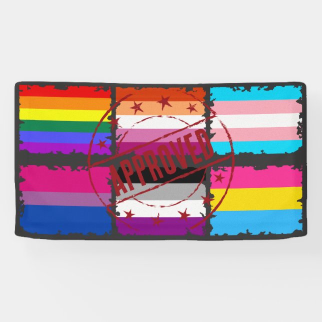 LGBTQ Pride Month Stripes Flags Banner (Horizontal)