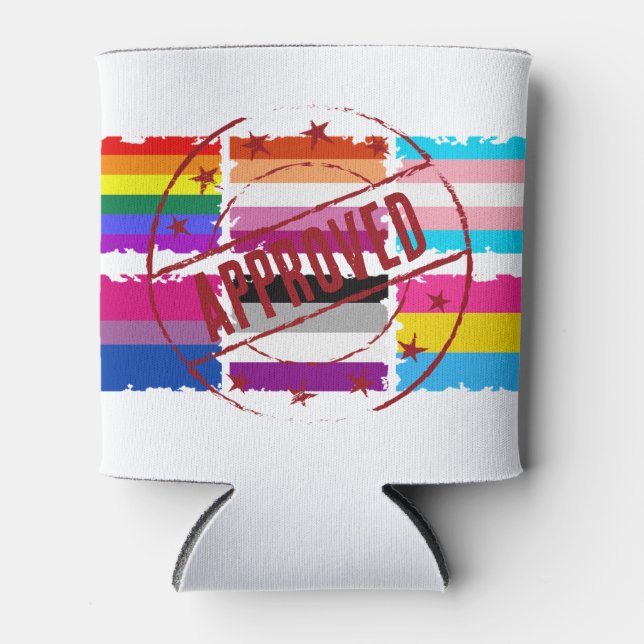 LGBTQ Pride Month Stripes Flags Can Cooler (Front)