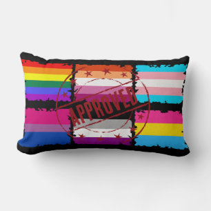 LGBTQ Pride Month Stripes Flags Lumbar Pillow