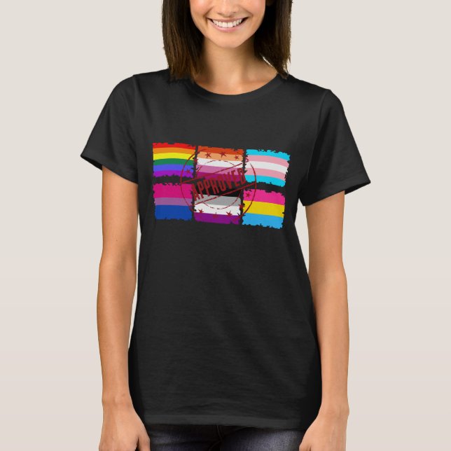 LGBTQ Pride Month Stripes Flags T-Shirt (Front)