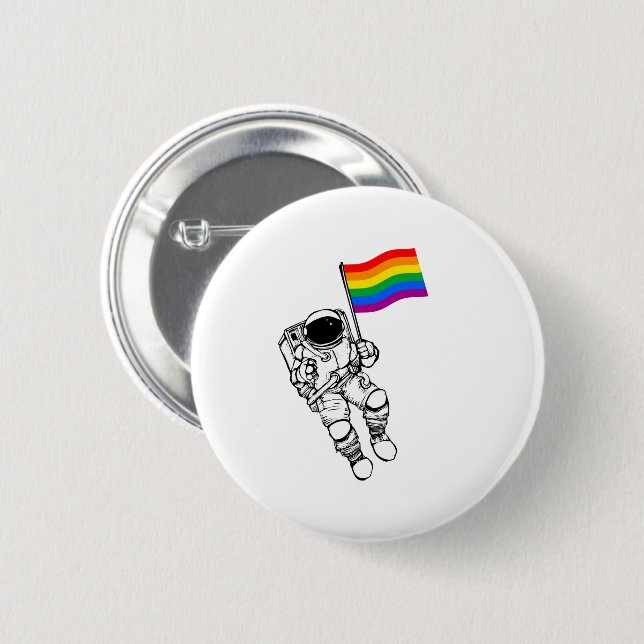 LGBTQ Pride Moonman 2 Inch Round Button (Front & Back)