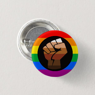 LGBTQ PRIDE (POC Fist Pride) 1 Inch Round Button